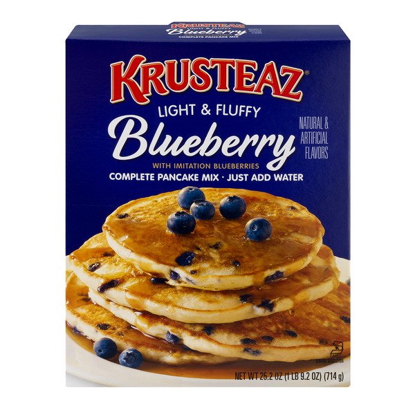 Krusteaz Complete Pancake Mix Blueberry, NonGMO, 25.2 oz Box Walmart