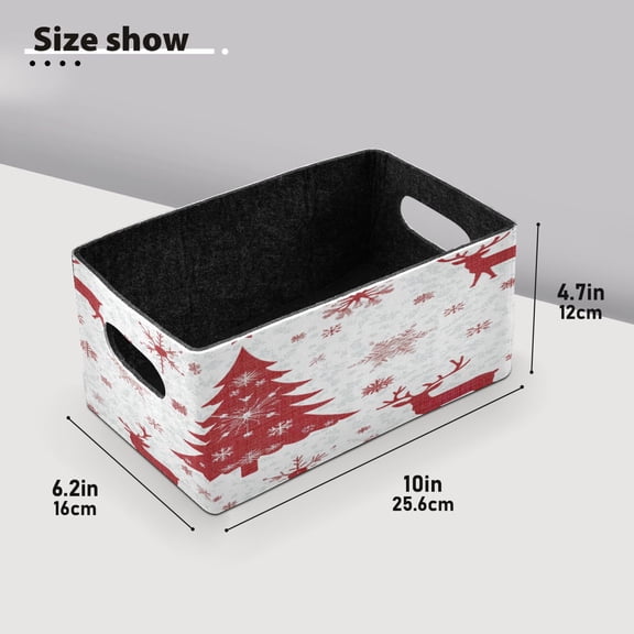 BZSMCE Shelf Baskets Chrismas Snowflake Pattern Storage Cube Bins 10.1*6.3*4.7in Set of 2