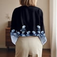thumbnail image 6 of HAJWOH Womens Button Down Shirts Dressy Long Sleeve Floral Blouse Business Casual Work Office Fall Fashion Shirts, 6 of 7