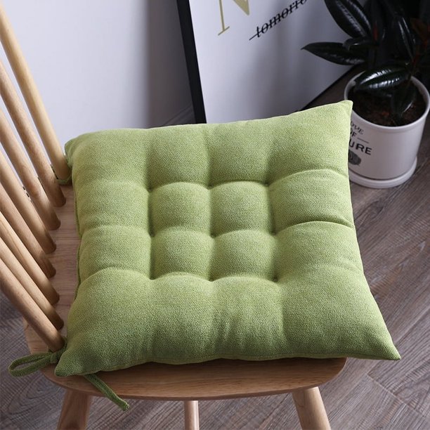 Xiao Hua Cojín Delgado Verde para Silla de Comedor -2 Piezas, Cojín de Encaje Acolchado Que Reduce la Presión, Cojín Antideslizante para Silla de Comedor para Sala de Estar Silla de Ocio, 19.69 X