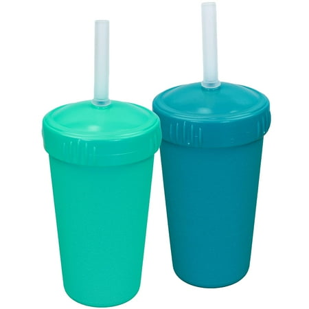 

Made In 2 Pack Straw Cups For Toddlers 10 Oz. - Reble Kids Cups With Straws And Lids Dishwasher/Microwave Safe - Toddler Cups With Straws 3.13 X 5.5 Aqua/Teal