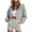 Gray, variant on Sweatsuit Sets for Women 2 Piece Fall Outfits Oversized Cropped Zip Up Hoodies and Shorts Set Solid Color Casual Y2K Streetwear Black S