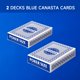 thumbnail image 4 of Gse Games & Sports Expert Cartas Canasta de 2 barajas con valores de puntos, incluye reglas de juego Canasta y manos y pies, cartas de juego tradicionales de Rummy (azul), 4 of 5