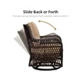 thumbnail image 3 of Eastvita 3 Pieces Rattan Swivel Rocking Chair Outdoor. 360 Degree Swivel Patio Bistro Conversation Furniture Set With Premium Cushions And Armored Glass Top Side Table For Garden. Backyard, 3 of 7