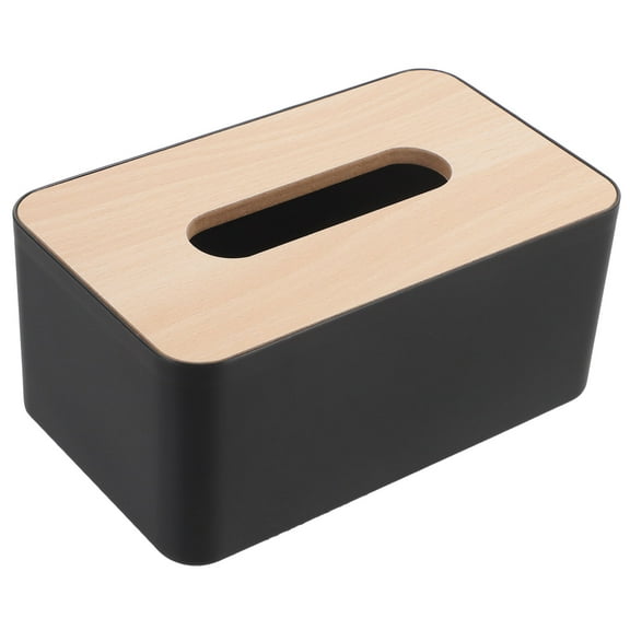 WASHWEPE Tissue Box Cover End Table Black 1Set