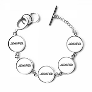 Special Handwriting English Name JENNIFER Bracelet Chain Charm Bangle Jewelry