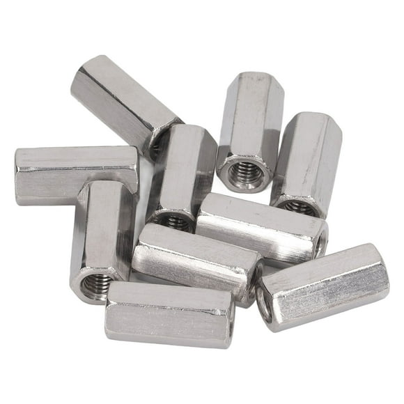 M8 Thread Coupling Nut, 10PCS Standard Size Hex Coupling Nuts Compact For Bolts Studs Machine Screws