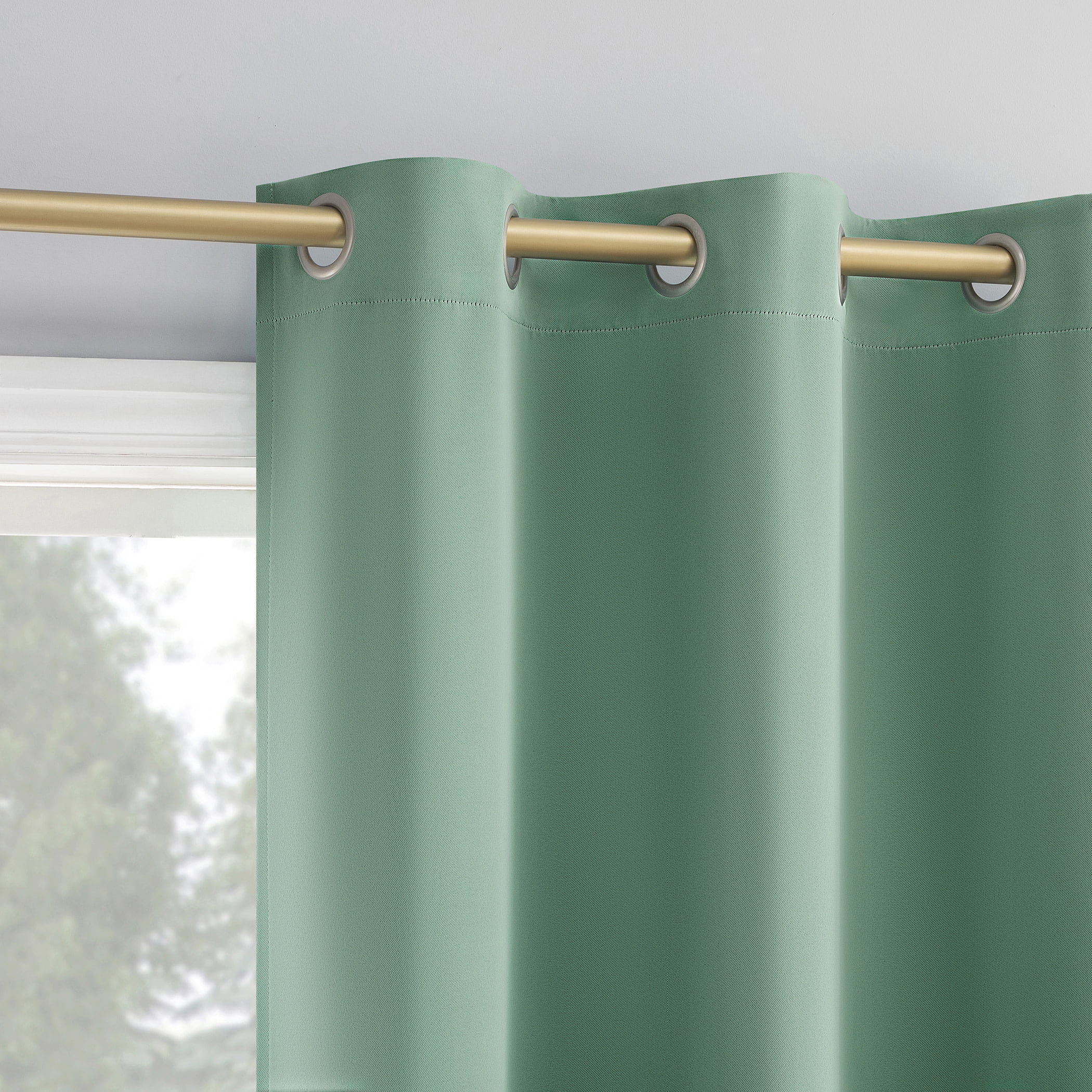 Sun Zero Riley 1-Piece Kids Bedroom Blackout Grommet Curtain Panel, 40"X63", Aqua Blue