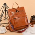 thumbnail image 1 of LinYooLi New ALLIGATOR Pattern Woman Backpack Fashion Ladies Travel Rucksack College Student Bagpack, 1 of 6