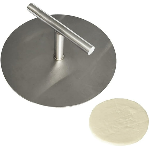 Kitchen Tortilla Press Stainless Steel Round Roti Maker with Handle Household Manual Pie Crust Cookie Pastry Presser Tool for Home or Restaurant