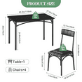 thumbnail image 3 of Dining Table Set for 4, Kitchen Table and Chairs for 4 with Upholstered Chairs, 5 Piece Rectangular Dining Room Set for Small Space, Apartment, Dinner, Retro Black, 3 of 3