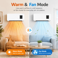 thumbnail image 4 of Wall Mount Space Heater 1500W Air Condition Inspired Household Warmer with Remote Control Fast Heating for Bedroom and Handy Daily Towels Drying Function, 4 of 7