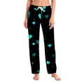 thumbnail image 2 of Hearthz Valentines Day Pajama Pants Women Love Heart Graphic Pajama Pants for Women Drawstring Wide Leg Holidays Sleep Pants for Women Soft, 2 of 7