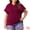 Burgundy, variant on Women's Plus Women's Short Sleeve Textured Tops Crewneck Casual T Shirts 2X White
