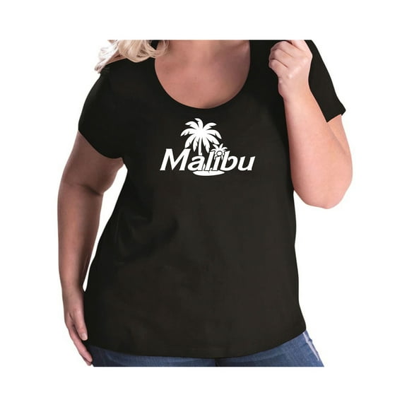 Malibu Womens Plus Size Scoopneck Tee