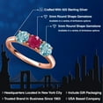 thumbnail image 2 of Gem Stone King 18K Rose Gold Plated Silver Red Ruby and Blue Zircon Engagement Ring for Women | 2.25 Cttw | Round 5MM | Gemstone July Birthstone | Size 5, 2 of 6