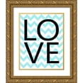 thumbnail image 1 of Robinson, Tamara 15x18 Gold Ornate Wood Framed with Double Matting Museum Art Print Titled - Love Chevron I, 1 of 4