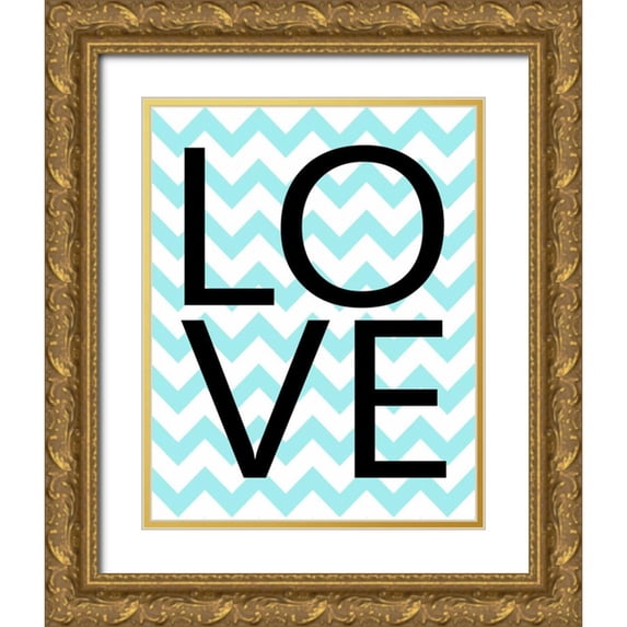 Robinson, Tamara 15x18 Gold Ornate Wood Framed with Double Matting Museum Art Print Titled - Love Chevron I