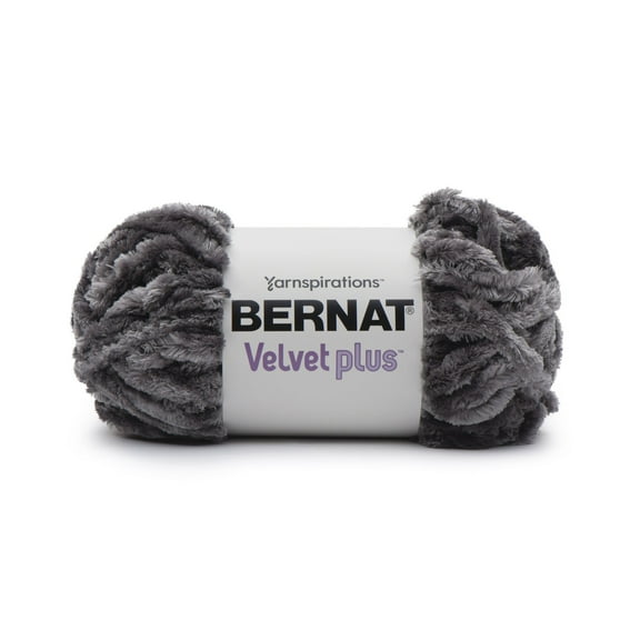 Bernat® Velvet Plus™ #6 Super Bulky Polyester Yarn, Vapor Gray 10.5oz/300g, 78 Yards