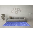 thumbnail image 3 of Ahgly Company Machine Washable Indoor Square Oriental Blue Industrial Area Rugs, 4' Square, 3 of 4