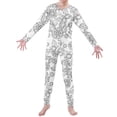 thumbnail image 4 of Otqutp Children Kids DIY Hand Painted Long Sleeve Homewear Set Pajama Sets for Boy and Girl Cute Funny Black White 2 Piece Outfits(A-Grey,6-7 Years), 4 of 6