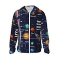thumbnail image 2 of Uemuo Solar System Pattern Women's Full Zip UPF 50+ Sun Protection Hoodie Jacket Long Sleeve Sun Shirt Hiking Outdoor Performance with Pockets-3X-Large, 2 of 9