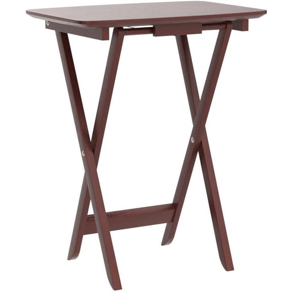 Darlene Foldable Snack Tables, Set of 2 Walnut Wood TV Tray Tables, 26 Inch Portable Folding Side Tables for Living Room Snacks Dining & Everyday Use