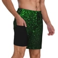 thumbnail image 2 of Naloa Green Sparkling Print Men Swim Trunks with Compression Liner ,Board Shorts,Men's Swim Shorts with Drawstring and Elastic Waistband-XX-Large, 2 of 6