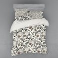 thumbnail image 2 of Ambesonne Floral Bedding Set 3 Pcs, Spring Foliage Ethnic, Twin XL, Cream Grey, 2 of 3