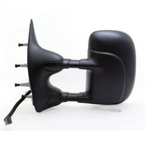 61204F - Fit System Driver Side Towing Mirror for 09-14 Ford Econoline Van, textured black, extendable, foldaway, Power