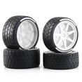 thumbnail image 1 of Labymos 4-Piece White 17mm RC Car Wheel Set with Rubber Tires for Remote Control Vehicles, 1 of 7