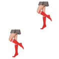 thumbnail image 2 of Qarigey Rayas Medias hasta el muslo Calcetín Botas Día de San Valentín Raya blanca roja Type1 NO1, 2 of 6