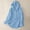 Blue, variant on Womens Tops Summer Hooded Black Cocoon Button Up Outerwear Jackets Casual Long Sleeve Regular Outerwear Jackets Summer Tops for Women,L