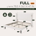 thumbnail image 4 of Einfach Full Bed Frame, Upholstered Platform Bed with Wingback Headboard, No Box Spring Required, White, 4 of 10