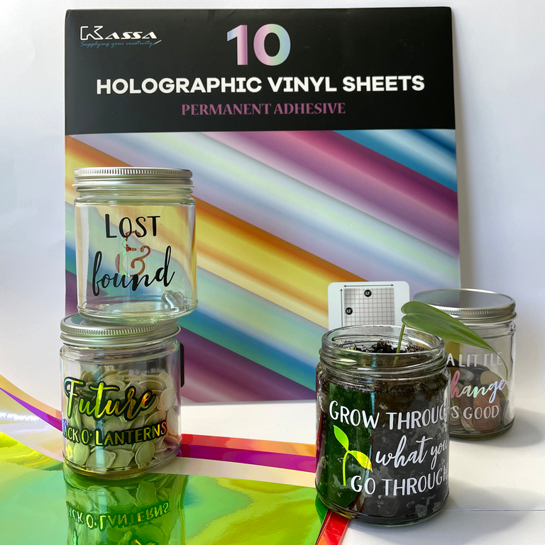 Kassa Adhesive Vinyl - DIY Project - How To Give Glass Jars New
