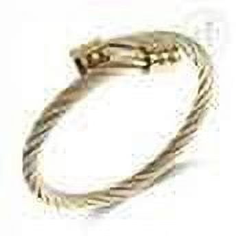 555Jewelry 2 Tone Adjustable Twisted Wire Cable Bangle Bracelets