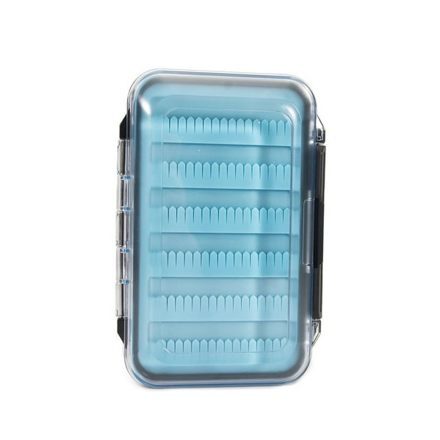 MesaSe Fly Box Double Sided Large Capacity Fishing Tackle Flies Bites Holder Storage Case with Lid Hooks Container Fish Activity Green Small
