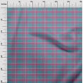thumbnail image 2 of oneOone Polyester Lycra Teal Blue Fabric Madras Check Sewing Material Print Fabric By The Yard 56 Inch Wide, 2 of 4