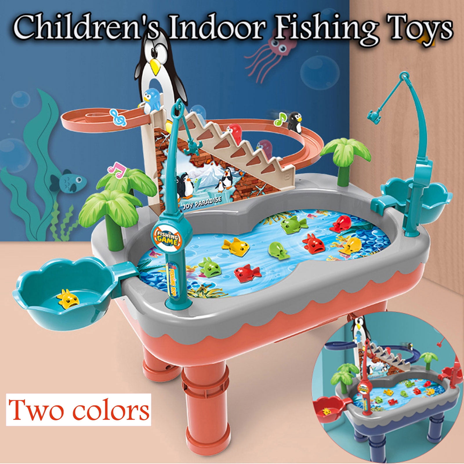 Water Table Play Sink Toy for Kids 2 3 4 5 6 Years Old - Outdoor Kitchen with Running Water, Fishing Games, Toddler Water Play Table for Kids Ages 3-8, Beach Outdoor Toys, Summer Gifts