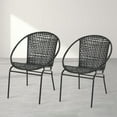 thumbnail image 2 of 2 Pack Black Wicker Chairs, Modern Patio Club Chairs with All-Weather PE Rattan for Garden, Porch, and Poolside, Stackable Dining Chairs for Indoor/Outdoor Use, 2 of 5