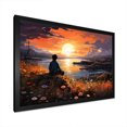 thumbnail image 2 of Designart "Sunrise Solitude Kid's Landscape III" Coastal Framed Wall Art Decor - Coastal Purple Coastal Sunset Living Room Framed Canvas Art, 2 of 6