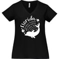 thumbnail image 3 of Inktastic Florida Cities with Dolphin Women's Plus Size V-Neck T-Shirt, 3 of 5