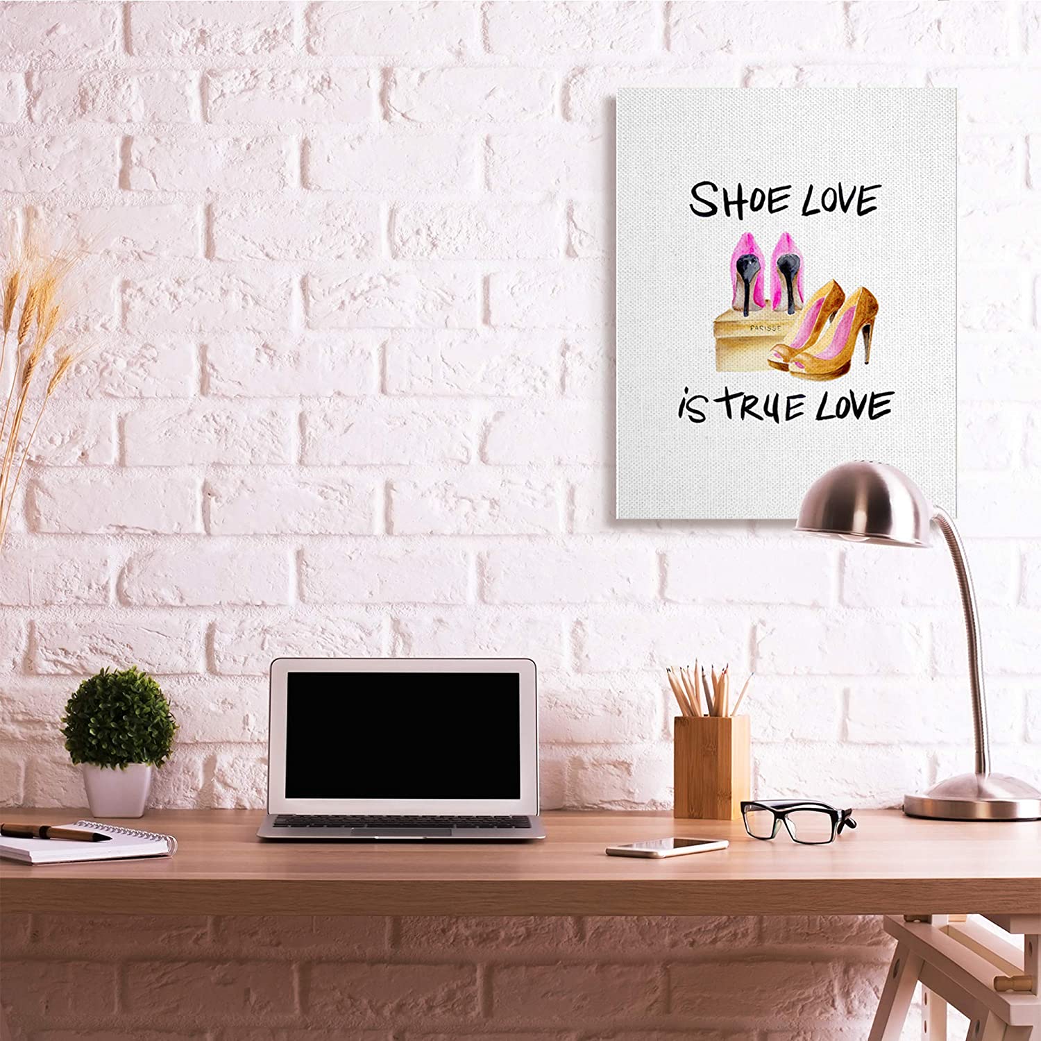 Stupell Industries Shoe Love True Love Phrase Glam Heels Design by Regina Moore, 30" x 40"