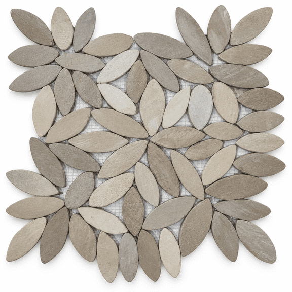 CNK Tile Tan Pebble Stone Mosaic Tiles for Crafts, 1 Sq Ft