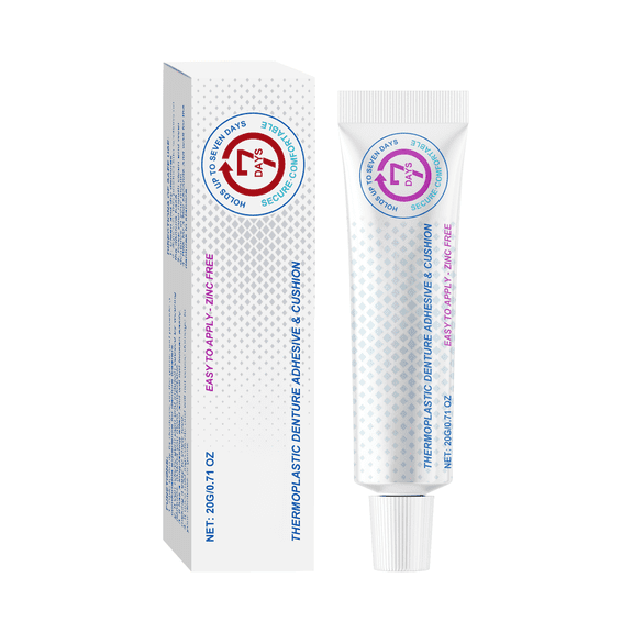 Alvantor Thermoplastic Denture Adhesive, Extra Strong Hold Waterproof Secure Grip for Upper Lower Partials, Zinc Free, 0.71oz