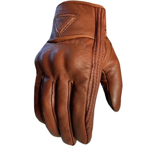 Men's Premium Leather Street Motorcycle Protective Cruiser Biker Gel Gloves Tan XXL