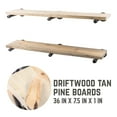 thumbnail image 5 of 36 in. x 7.5 in. x 6.75 in. Driftwood Tan Restore Wood Wall Shelving with Industrial Steel Pipe Straight Brackets, 5 of 8