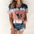 thumbnail image 2 of Mujeres Casual Cuello Redondo Manga Corta Estampado Jersey Blusa Camiseta Tops Sueltos OAVQHLG3B Store  lin121212, 2 of 4