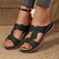 thumbnail image 4 of HAJWOH Orthopedic Casual Sandals for Women Slip on Non Slip Arch Support Summer Flat Sandals Lightweight Walking Shoes 2026 Comfortable Orthopedic Shoes Black 38, 4 of 4