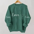 thumbnail image 2 of Atogsazn Women's Valentine's Day Sweatshirt Casual Fleece Oversized Long Sleeve Heart Sweater Tops Outfit Clothing 04-Green S Fashion, 2 of 6
